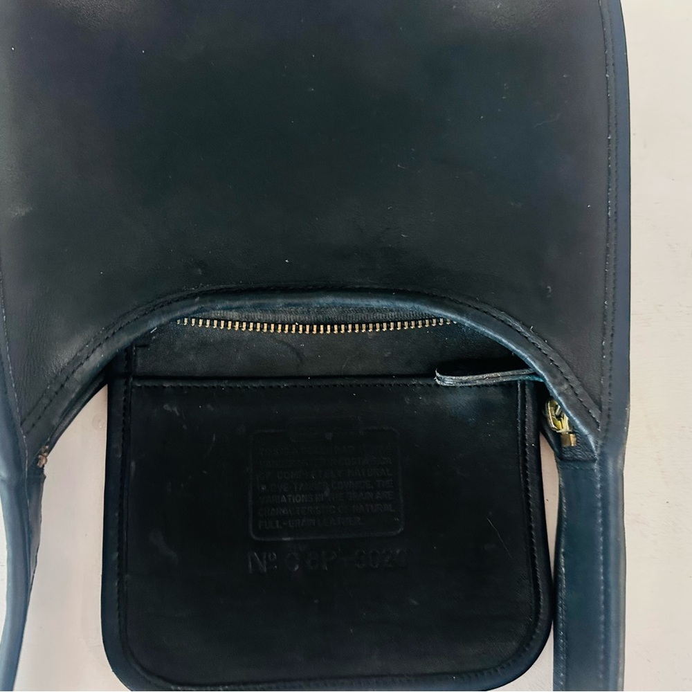 Vintage Coach Ergo Black Leather Shoulder Bag 9020 • 90s Rare- Mini-Made in USA - Picture 3 of 11